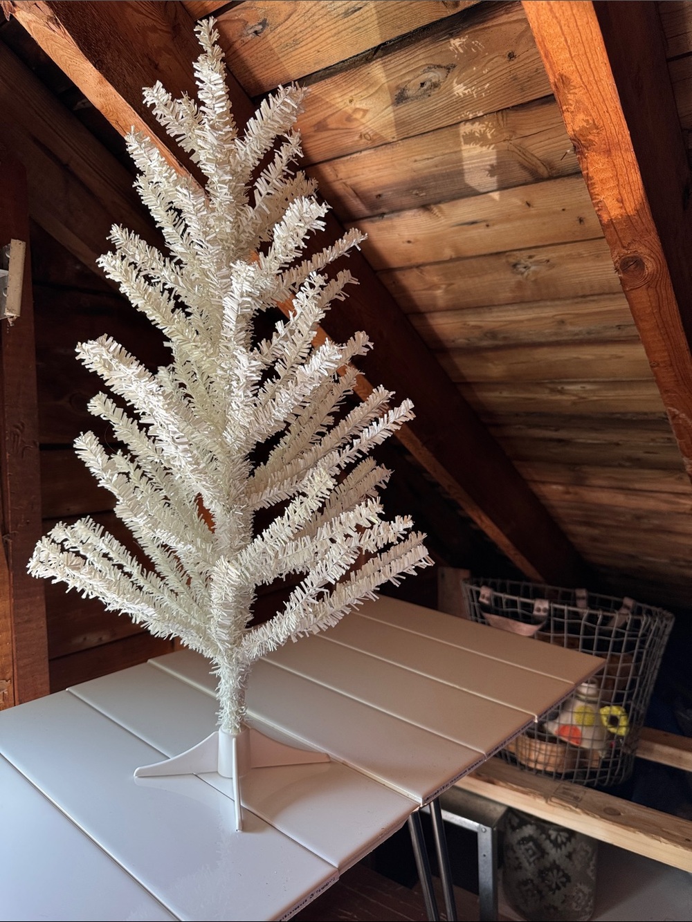 White Artificial 24 inch Holiday Tree - Elegant Minimalist Decor